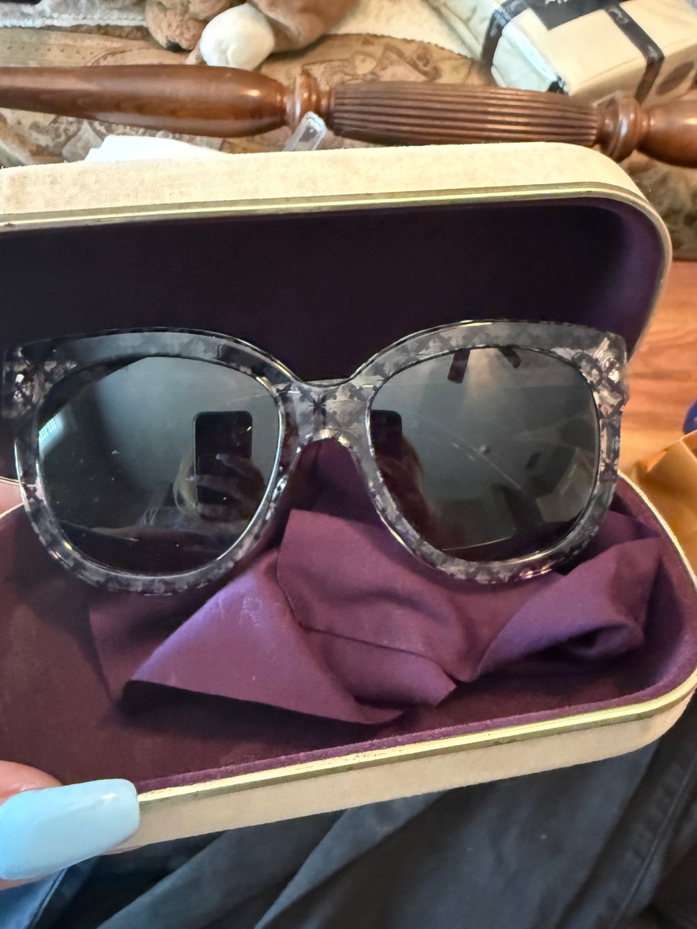 Stella McCartney Gray Marble Round Sunglasses